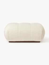 Pouf en tissu peluche Stanley, Peluche blanc cassé, larg. 76 x prof. 50 cm