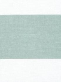 Gestreifter Baumwoll-Wendekissenbezug Lorena, 65 x 100 cm, Webart: Renforcé Fadendichte 144 , Salbeigrün, Weiss, B 65 x L 100 cm