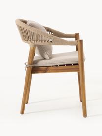 Krzesło ogrodowe z drewna akacjowego Malmö, 2 szt., Stelaż: lite drewno akacjowe olej, Jasny beżowy, beżowy, drewno akacjowe, S 60 x G 58 cm