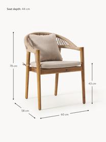 Záhradné stoličky z akáciového dreva Malmö, 2 ks, Svetlobéžová, akáciové drevo ošetrené olejom, Š 60 x H 58 cm