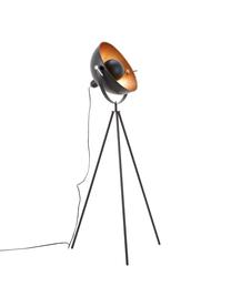 Tripod vloerlamp Captain in industrieel design, Decoratie: metaal, Lampvoet: gepoedercoat metaal, Zwart, Ø 39 x H 145 cm