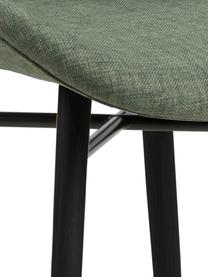 Gestoffeerde stoelen Batilda in groen, 2 stuks, Bekleding: 100% polyester, Poten: rubberhout, gecoat, Geweven stof groen, zwart, B 47 x D 53 cm