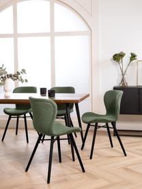 Čalúnená stolička Batilda, 2 ks, Zelená, čierna, Š 47 x H 53 cm