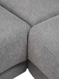 Modulaire hoekbank Jasmin in grijs, Bekleding: 85% polyester, 15% nylon , Frame: massief sparrenhout FSC-g, Poten: kunststof, Stof grijs, B 306 x H 84 cm