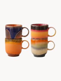 Ručne vyrobené keramické šálky 70's, 4 diely, Keramika, Viac farieb, Ø 11 x V 8 cm, 230 ml