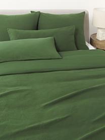 Federa in jacquard con motivo natalizio Sanvi, Verde scuro, Larg. 50 x Lung. 80 cm