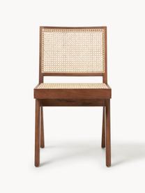 Houten stoel Sissi met Weens vlechtwerk, Frame: massief eikenhout, Rotan, donker eikenhout, B 46 x D 56 cm
