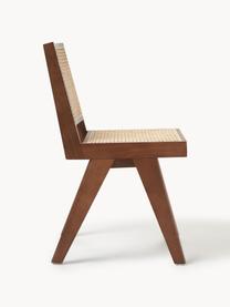 Houten stoel Sissi met Weens vlechtwerk, Frame: massief eikenhout, Rotan, donker eikenhout, B 46 x D 56 cm