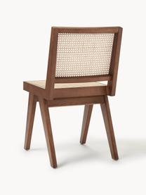 Silla de madera con tejido vienés Sissi, Estructura: madera de roble maciza, Ratán, madera de roble oscura, An 46 x F 56 cm