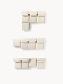 Modulares XL-Ecksofa Felix mit Hocker, Bezug: 100 % Polyester Der strap, Gestell: Massives Kiefern- und Fic, Füße: Kunststoff Dieses Produkt, Webstoff Hellbeige, B 300 x T 250 cm