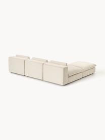 Narożna sofa modułowa XL z pufem Felix, Tapicerka: 100% poliester Dzięki tka, Nogi: tworzywo sztuczne Ten pro, Jasnobeżowa tkanina, B 300 x T 250 cm