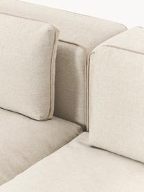 Modulares XL-Ecksofa Felix mit Hocker, Bezug: 100 % Polyester Der strap, Gestell: Massives Kiefern- und Fic, Webstoff Hellbeige, B 300 x T 250 cm