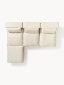 Modulares XL-Ecksofa Felix mit Hocker, Bezug: 100 % Polyester Der strap, Gestell: Massives Kiefern- und Fic, Webstoff Hellbeige, B 300 x T 250 cm