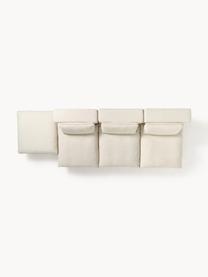 Modulares XL-Ecksofa Felix mit Hocker, Bezug: 100 % Polyester Der strap, Gestell: Massives Kiefern- und Fic, Füße: Kunststoff Dieses Produkt, Webstoff Hellbeige, B 300 x T 250 cm