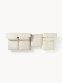 Modulares XL-Ecksofa Felix mit Hocker, Bezug: 100 % Polyester Der strap, Gestell: Massives Kiefern- und Fic, Webstoff Hellbeige, B 300 x T 250 cm