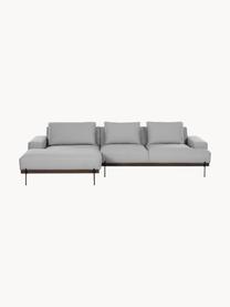 Ecksofa Brooks mit Metall-Füssen, Bezug: Polyester Der Bezug ist n, Gestell: Massives Kiefernholz, Rahmen: Lackiertes Kiefernholz, Webstoff Grau, B 315 x T 148 cm, Eckteil links