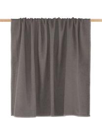 Baumwollflanelldecke Sylt in Taupe mit Ziernaht, Webart: Jacquard, Taupe, B 140 x L 200 cm