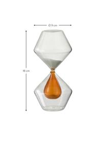 Decoratief object Time in transparant/oranje, Glas, Oranje, transparant, Ø 9 x H 18 cm