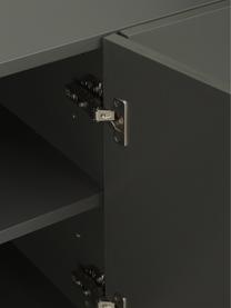 Modern dressoir Anders met 4 deuren in grijs, Frame: gelakt MDF, Poten: gepoedercoat metaal, Grijs, 200 x 79 cm