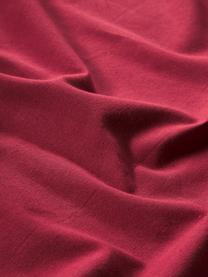 Tischdecke Chambray mit Rüschen, 100 % Baumwolle, Rot, Für 4 - 6 Personen (B 160 x L 160 cm)