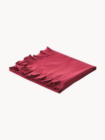 Nappe à volants Chambray, 100 % coton, Rouge, Pour 4 à 6 pers. (larg. 160 x long. 160 cm)