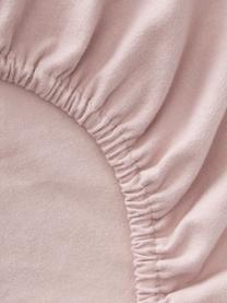 Drap-housse en flanelle pour sommier tapissier Biba, Rose pâle, larg. 200 x long. 200 cm, haut. 35 cm