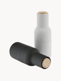 Set macina sale e pepe di design con coperchio in legno di faggio Bottle Grinder 2 pz, Struttura: plastica, Coperchio: legno, Antracite, bianco, legno, Ø 8 x Alt. 21 cm