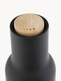 Salero y pimentero de diseño Bottle Grinder, 2 uds., Estructura: plástico, Grinder: cerámica, Gris antracita, blanco, madera, Ø 8 x Al 21 cm