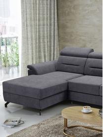 Sofá cama rinconero Missouri, con espacio de almacenamiento, Tapizado: 100% poliéster, Gris oscuro, An 259 x F 164 cm