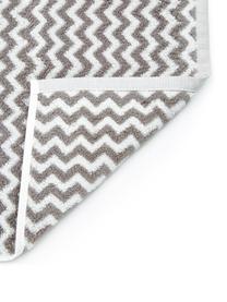 Handdoek Liv met zigzag patroon, 2 stuks, 100% katoen, middelzware kwaliteit, 550 g/m², Taupe, wit, Gastendoekje, B 30 x L 50 cm, 2 stuks