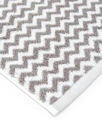 Toallas en zigzag Liv, 2 uds., Gris pardo, blanco, Toalla tocador, An 30 x L 50 cm, 2 uds.