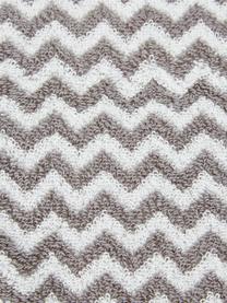 Toallas en zigzag Liv, 2 uds., Gris pardo, blanco, Toalla tocador, An 30 x L 50 cm, 2 uds.