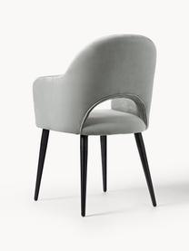 Zamatová stolička s opierkami Rachel, Zamatová svetlosivá, Š 55 x H 65 cm