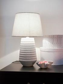 Lampada da tavolo in ceramica Mona, Paralume: poliestere, Base della lampada: ceramica, Bianco, Ø 28 x Alt. 45 cm