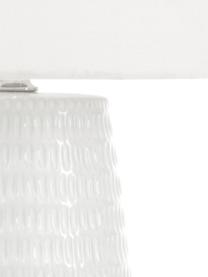 Keramik-Tischlampe Mona, Lampenschirm: Textil, Lampenfuß: Keramik, Weiß, Ø 28 x H 45 cm