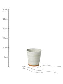 Tasse à expresso en grès Grød, 2 pièces, Grès cérame, Blanc crème, brun, Ø 8 x haut. 8 cm