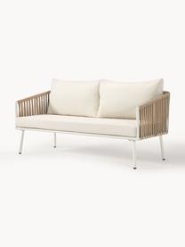 Garten-Lounge-Set Malo, 4-tlg., Bezug: 100 % Polyester Der hochw, Gestell: Aluminium, pulverbeschich, Tischplatte: Glas, Off White, Hellbeige, Set mit verschiedenen Grössen