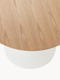 Ronde eettafel Menorca, Ø 100 cm, Tafelblad: MDF met essenhoutfineer, Essenhout, wit, Ø 100 cm