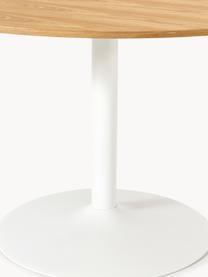 Ronde eettafel Menorca, Ø 100 cm, Tafelblad: MDF met essenhoutfineer, Essenhout, wit, Ø 100 cm