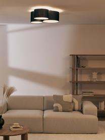 Grote plafondlamp Joss, Baldakijn: gepoedercoat metaal, Zwart, Ø 61 x H 26 cm