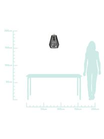 Pendelleuchte Hadi in Kordeloptik, Lampenschirm: Stoff, Baldachin: Metall, pulverbeschichtet, Gestell: Metall, pulverbeschichtet, Schwarz, Ø 30 x H 38 cm