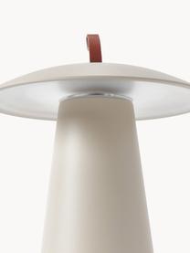 Lampada da tavolo portatile da esterno con luce regolabile Ara To-Go, Lampada: alluminio rivestito, Manico: similpelle, Beige, Ø 20 x Alt. 29 cm