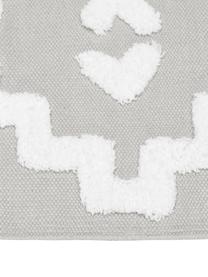 Runder Baumwollteppich Idris mit erhabener Hoch-Tief-Struktur, handgewebt, 100% Baumwolle, Grau, Ø 120 cm (Größe S)