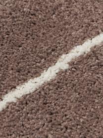 Flauschiger Hochflor-Teppich Amelie, handgetuftet, Flor: 100 % Polyester, Braun, Cremeweiß, B 160 x L 230 cm (Größe M)