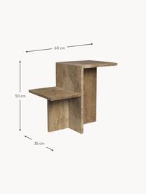 Travertinový odkládací stolek se dvěma deskami Distinct, Travertin, Greige travertin, Š 60 cm, V 50 cm