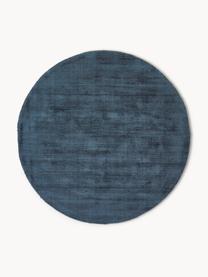 Tapis rond en viscose tissé main Jane, Bleu foncé, Ø 150 cm (taille M)