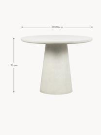 Tavolo rotondo da giardino in cemento Damon, Ø 100 cm, Rivestimento in cemento e fibra di vetro, Bianco latte, Ø 100 x Alt. 76 cm