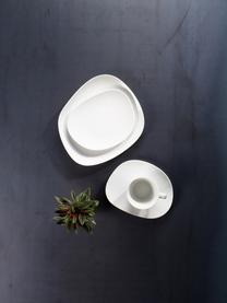 Vajilla de porcelana Organic, 4 comensales (12 pzas.), Porcelana, Blanco, Set de diferentes tamaños