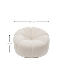 Fauteuil cocktail en tissu bouclé Peppo Lounge, Tissu bouclé blanc, Ø 97 x haut. 70 cm