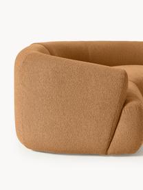 Sofa modułowa XL Bouclé Sofia, Tapicerka: Bouclé (100% poliester) D, Stelaż: drewno świerkowe, płyta w, Nogi: tworzywo sztuczne Ten pro, Jasnobrązowy Bouclé, S 450 x G 231 cm